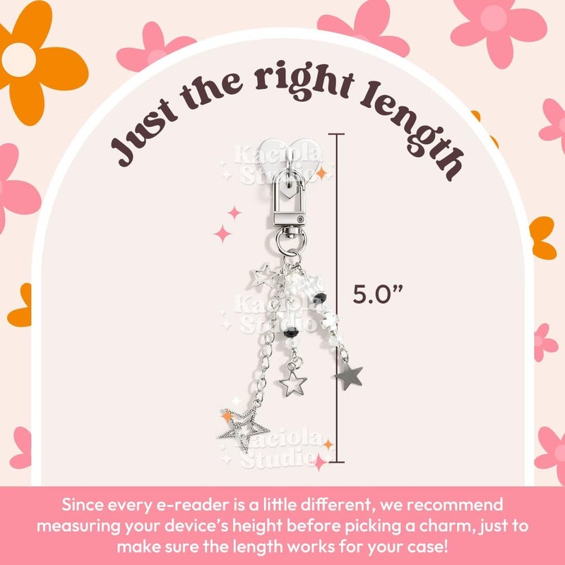Kaciola Charms for E-reader, Cute Phone Charm Chains Bracelets Accessories for Readers Booklovers Women Men, Charms Compatible for E-Reader/Phone/Paper White (C01-C05) - Image 5